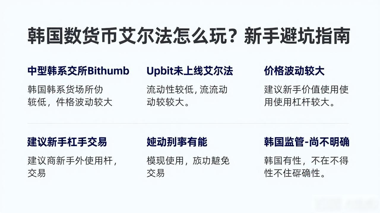 韩国数字货币艾尔法怎么玩？新手避坑指南