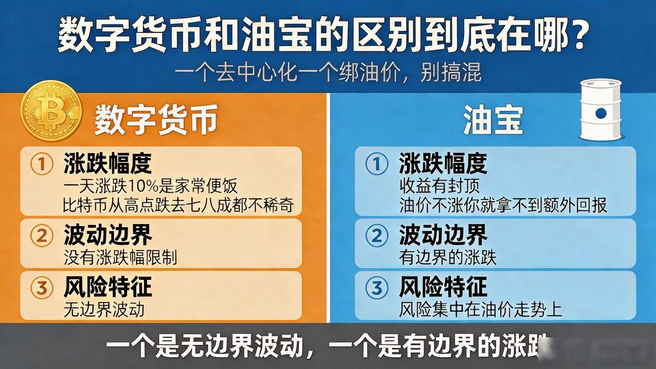 数字货币和油宝的区别到底在哪？一个去中心化一个绑油价，别搞混