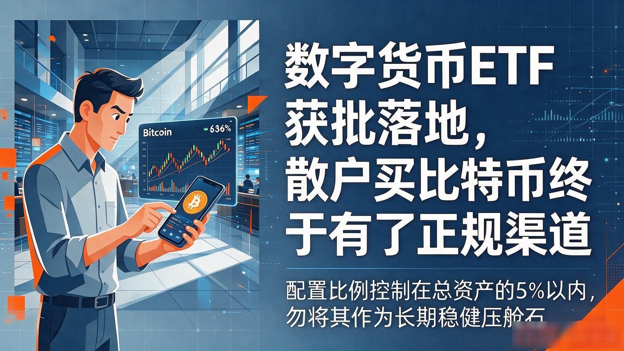 数字货币ETF获批落地，散户买比特币终于有了正规渠道