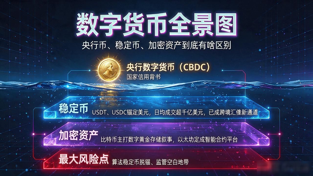数字货币全景图：央行币、稳定币、加密资产到底有啥区别
